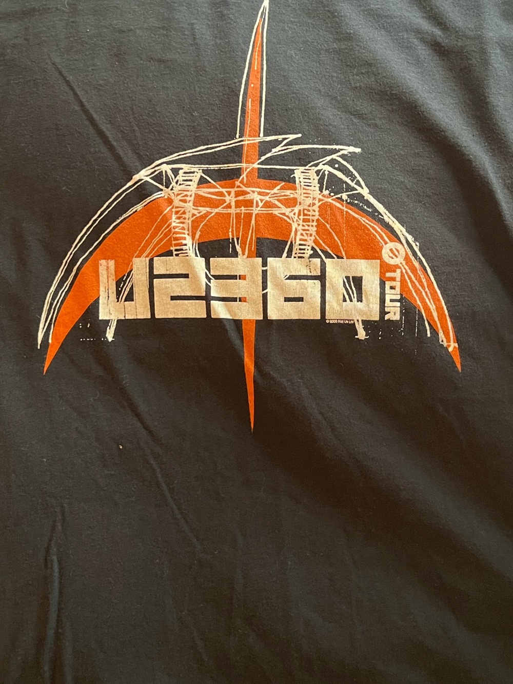 U2360 Tour Black Graphic Tee with Orange Logo - Men’s Casual Shirt XL original